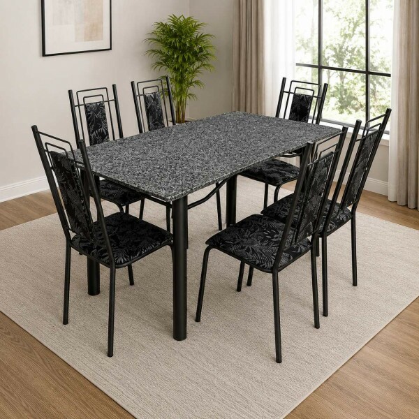 CJ MESA 6C SERRA TUBOS BELGICA NEW GRANITO 140X75 PRIMAVERA PRETO/PRATA PRETO MARTELADO CJ MESA 6C SERRA TUBOS BELGICA NEW GRANITO 140X75 PRIMAVERA PRETO/PRATA PRETO MARTELADO